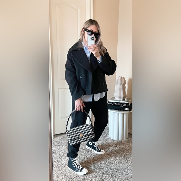 Anine Bing Houndstooth NICO Shoulder Bag - Picture 2 of 13